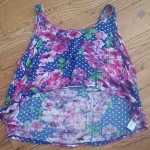 Cropped floral tank top